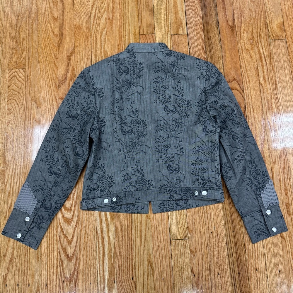 Vintage Hunt Club Gray Floral 90’s Button-Front Women's Jacket - Picture 4 of 14